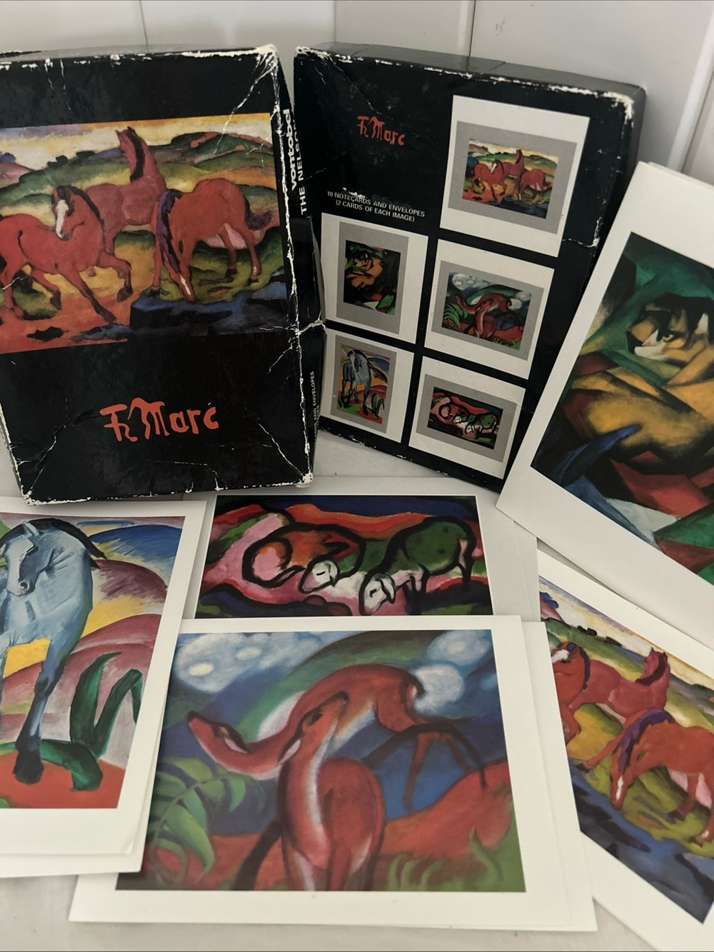 Vintage 1992 Franz Marc Greeting Art Cards Box Set 10 Cards Vontobel 90s Swiss